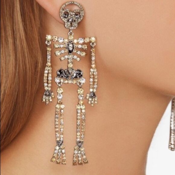 Skeleton Bone Drop Earrings - Picture 6 of 6